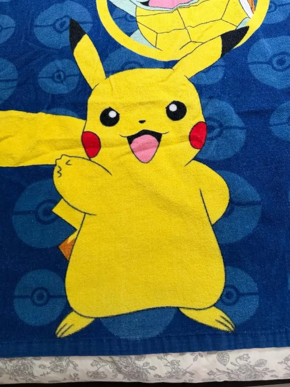 Nintendo Pokemon Character Beach Towel featuring Pikachu, Charmander, Squirtle
